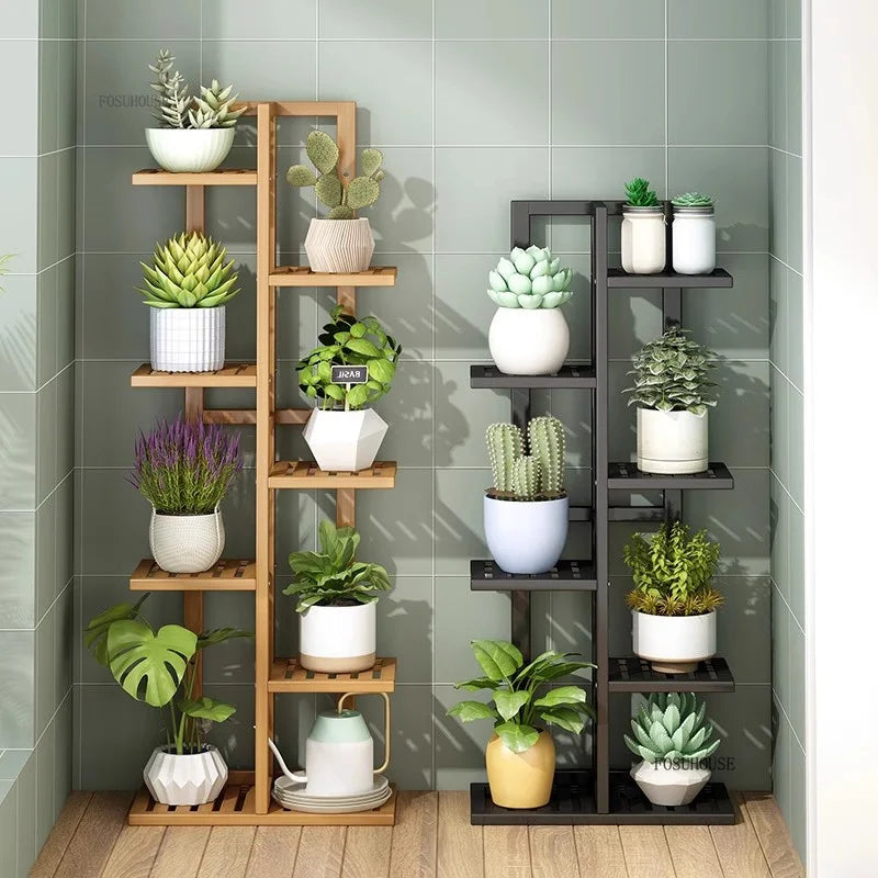 Wooden flower pot holder