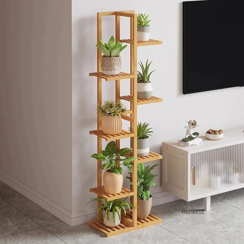 Wooden flower pot holder